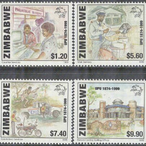 Zimbabwe – M  631-634 Världspostföreningen UPU 125 år, 4 kpl **