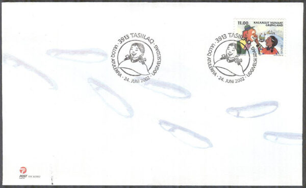 Grönland - FDC 2002-06-24 - Europa 2002 - Cirkus, 1 kpl Vinjett 1