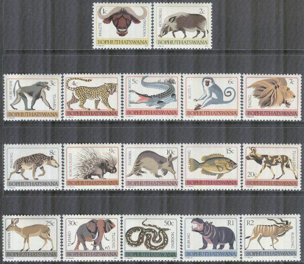 Bophuthatswana - M    1-17 A x Stamdjur bla Lejon i Taung-Stammen, 17 kpl **