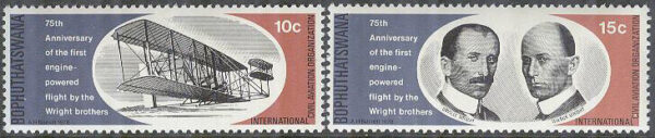 Bophuthatswana - M   33-34 1:a Flygningen av Bröderna Wright 75 år, 2 kpl **