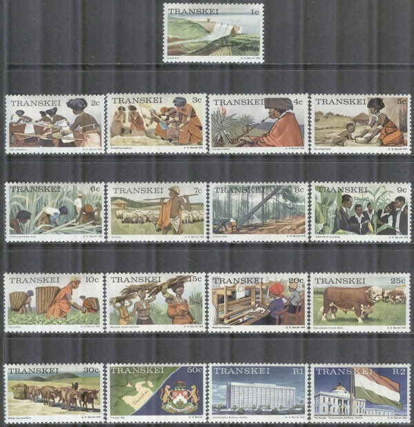Transkei - M    1-17 A x Landsmotiv från Transkei bla Djur, 17 kpl **