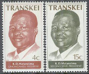 Transkei – M   52-53 Kejsare Daliwonga Matanzima, 2 kpl **