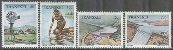 Transkei - M   54-57 Vattenförsörjning bla Vindpump & Dammbyggnad, 4 kpl **