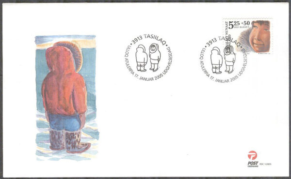 Grönland - FDC 2005-01-17 - Rädda barnen, 1 kpl Vinjett 1