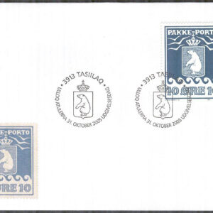 Grönland – FDC 2005-10-31 – PAKKE-PORTO märket 100 år, 1 kpl Vinjett 1