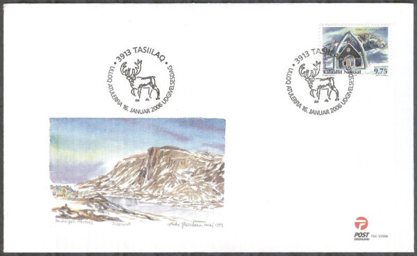 Grönland - FDC 2006-01-16 - Staden Sismiut 250 år, 1 kpl Vinjett 1