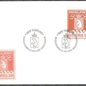 Grönland – FDC 2007-05-21 – PAKKE-PORTO märket 100 år, 1 kpl Vinjett 1