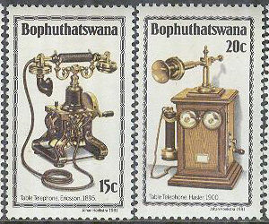 Bophuthatswana – M   76-79 Telefonens historia I bla Väggtelefoner, 4 kpl **