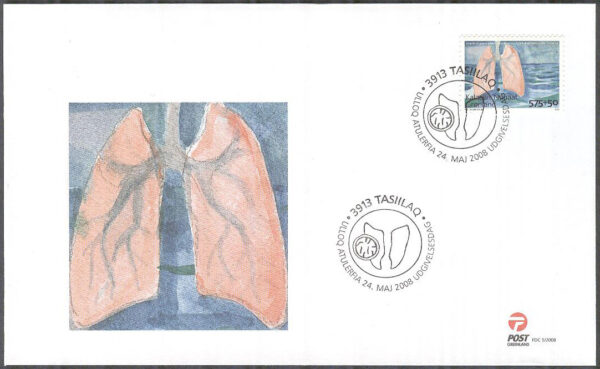 Grönland - FDC 2008-05-24 - Kamp mot Tuberkulos, 1 kpl Vinjett 1