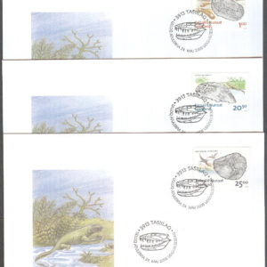 Grönland – FDC 2008-05-24 – Grönländska fossil I – Djurfossil, 3 kpl Vinjett 1