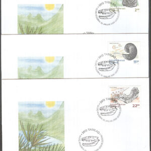 Grönland – FDC 2009-01-19 – Grönländska fossil I – Djurfossil, 3 kpl Vinjett 1