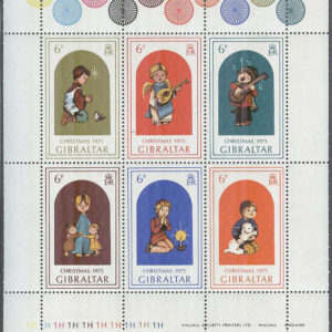 Gibraltar – M  328-333 Jul 1975 – Barn, Miniark kpl Tryckplatta nummer 1 H **