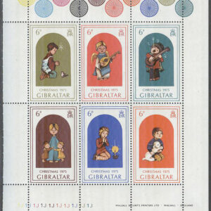 Gibraltar – M  328-333 Jul 1975 – Barn, Miniark kpl Tryckplatta nummer 1 J **
