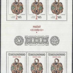 Tjeckoslovakien – M 2865 Prager Burg – Konst, Miniark kpl **