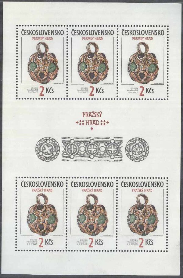 Tjeckoslovakien - M 2865 Prager Burg - Konst, Miniark kpl **