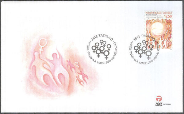 Grönland - FDC 2010-03-08 - Kvinnodagen 100 år, 1 kpl Vinjett 1
