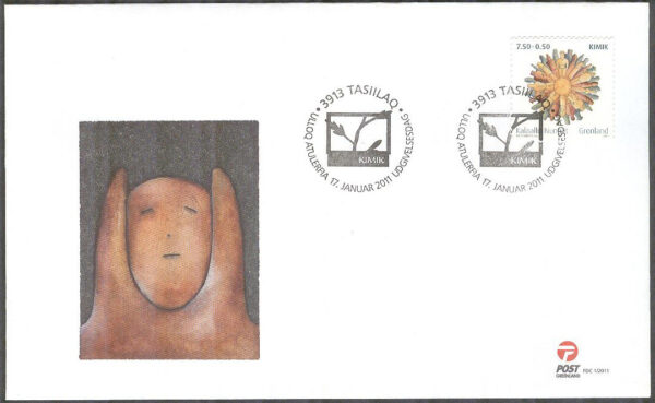 Grönland - FDC 2011-01-17 - KIMIK - Blomma av figurer, 1 kpl Vinjett 1