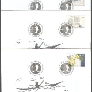 Grönland – FDC 2011-01-17 – Kommunikation på Grönland bla Kajakpost, 3 kpl Vinjett 1