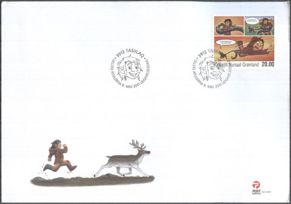 Grönland - FDC 2011-05-09 - Grönländska teckande serier III, 1 kpl Vinjett 1