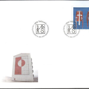 Grönland – FDC 2011-05-09 – Samtida konst V bla Natur, 3 kpl Vinjett 1