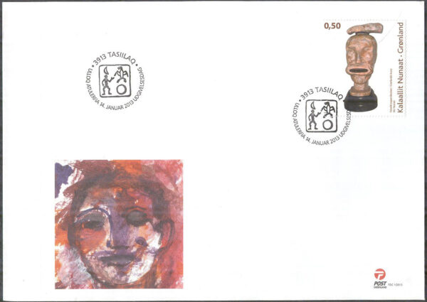 Grönland - FDC 2013-01-14 - Samtida konst VII - Olika motiv, 3 kpl Vinjett 1