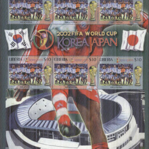Liberia – M 4574 VM i Fotboll i Sydkorea & Japan 2002 – Argentina, Miniark kpl **
