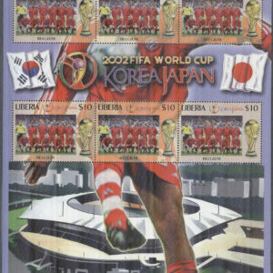 Liberia – M 4575 VM i Fotboll i Sydkorea & Japan 2002 – Belgien, Miniark kpl **