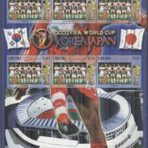 Liberia – M 4578 VM i Fotboll i Sydkorea & Japan 2002 – Kina, Miniark kpl **
