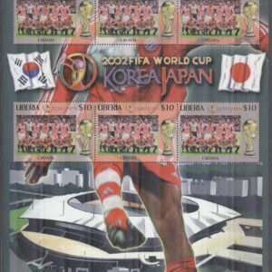 Liberia – M 4580 VM i Fotboll i Sydkorea & Japan 2002 – Kroatien, Miniark kpl **