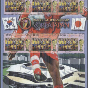 Liberia – M 4582 VM i Fotboll i Sydkorea & Japan 2002 – Ecuador, Miniark kpl **