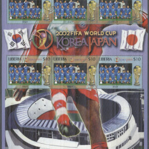 Liberia – M 4586 VM i Fotboll i Sydkorea & Japan 2002 – Italien, Miniark kpl **