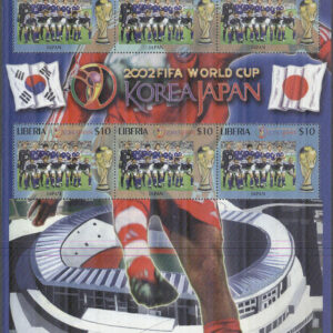 Liberia – M 4587 VM i Fotboll i Sydkorea & Japan 2002 – Japan, Miniark kpl **