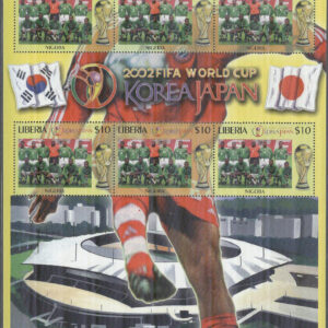 Liberia – M 4590 VM i Fotboll i Sydkorea & Japan 2002 – Nigeria, Miniark kpl **