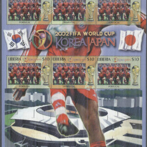Liberia – M 4593 VM i Fotboll i Sydkorea & Japan 2002 – Portugal, Miniark kpl **