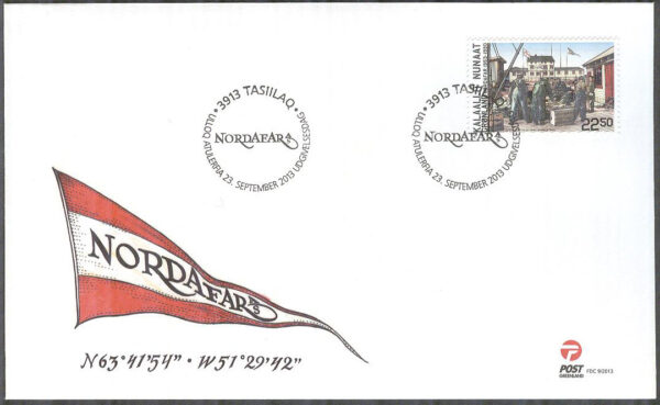 Grönland - FDC 2013-09-23 - Nordafar A/S - Fiskare - Fartyg, 1 kpl Vinjett 1