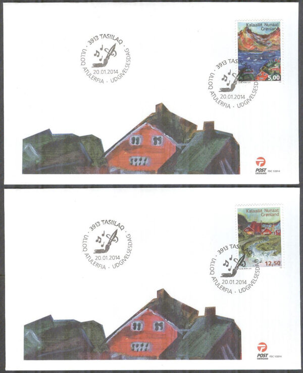 Grönland - FDC 2014-01-20 - Grönländska sånger I, 2 kpl Vinjett 1