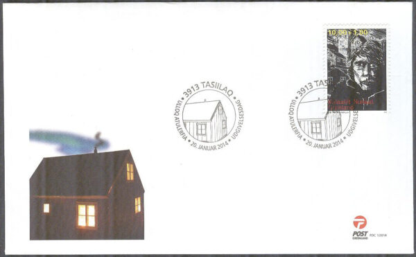 Grönland - FDC 2014-01-20 - Hemlösa - Barnansikte, 1 kpl Vinjett 1