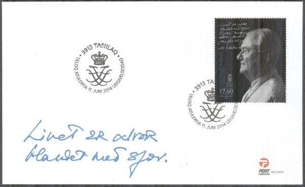 Grönland - FDC 2014-06-11 - Prins Henrik 80 år, 1 kpl Vinjett 1