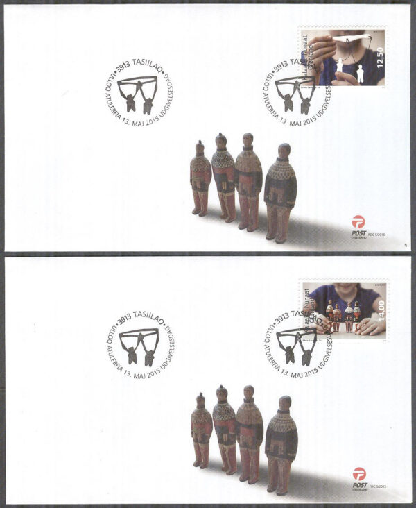 Grönland - FDC 2015-05-13 - Europa 2015 - Gamla leksaker, 2 kpl Vinjett 1
