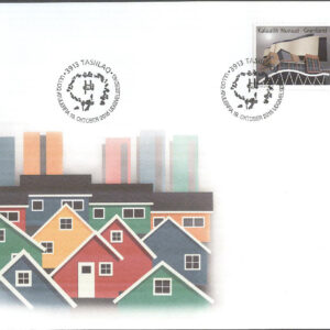 Grönland – FDC 2015-10-19 – Grönländsk arkitektur II, 2 kpl Vinjett 1
