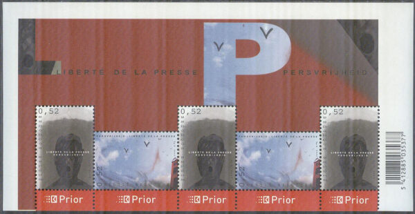 Belgien - M 3542-3543 Pressfrihet, Miniark kpl **