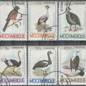 Mocambique – M  771-776 Fåglar bla Narinatrogon, 6 kpl stpl