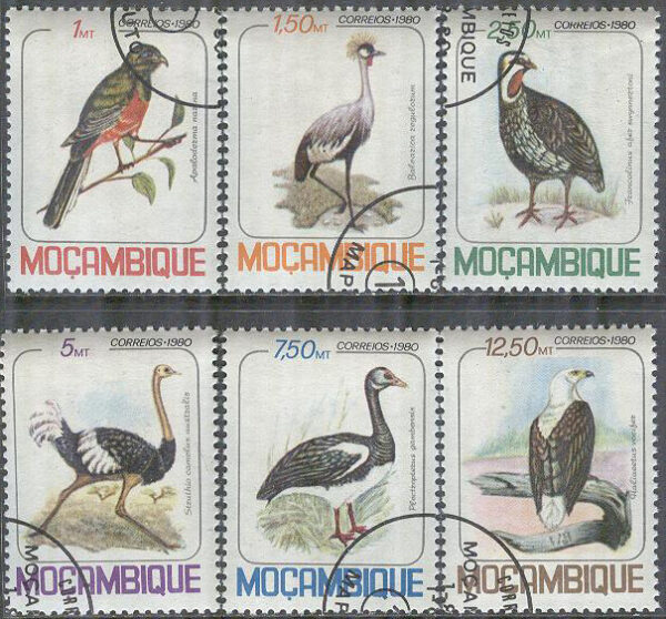 Mocambique - M  771-776 Fåglar bla Narinatrogon, 6 kpl stpl