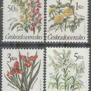 Tjeckoslovakien – M 3038-3041 Trädgårdsblommor, 4 kpl **