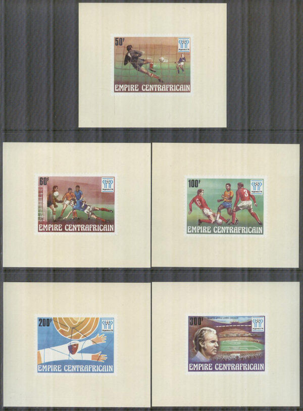 Centralafrika - M  513-517 B VM i Fotboll i Argentina 1978, 5 kpl som Block **