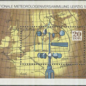 DDR – M BL  34 Meteorolog Församlingen 100 år – Karta – Vindmätare, Block **
