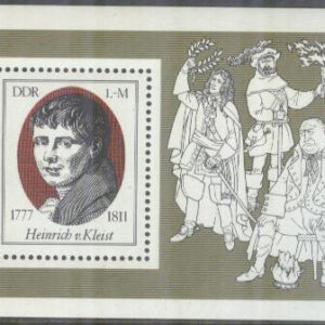 DDR – M BL  51 Heinrich von Kleist (1777-1811), diktare, block **