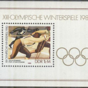 DDR – M BL  57 OS i Lake Placid 1980 – Skidåkare, block **