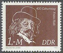 DDR – M 2547 Frans Hals 400 år – Konstnär, 1 kpl **