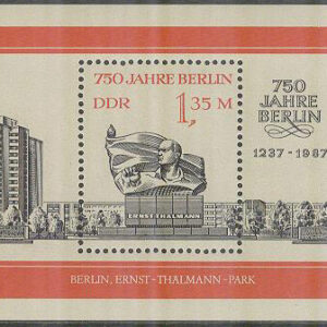 DDR – M BL  89 Berlin 750 år III – Minnesmärke för Ernst Thälmann, Block **